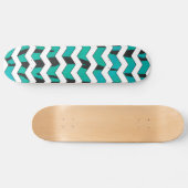 Chevron Tiger Black en Blauwgroen afdrukken Skateboard (Horizontaal)