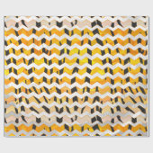 Chevron Tiger Black en Oranje print Cadeaupapier (Vlak)