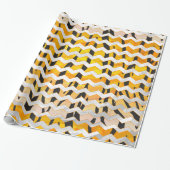 Chevron Tiger Black en Oranje print Cadeaupapier (Uitgerold)