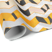 Chevron Tiger Black en Oranje print Cadeaupapier (Rol Hoek)
