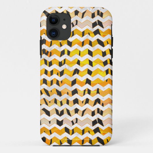 Chevron Tiger Black en Oranje print Case-Mate iPhone Case (Achterkant)