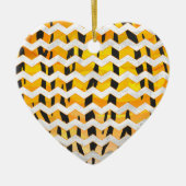 Chevron Tiger Black en Oranje print Keramisch Ornament (Voorkant)