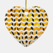 Chevron Tiger Black en Oranje print Keramisch Ornament (Achterkant)