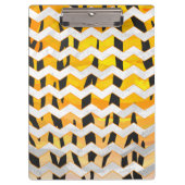 Chevron Tiger Black en Oranje print Klembord (Voorkant)