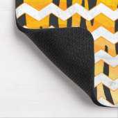Chevron Tiger Black en Oranje print Muismat (Hoek)