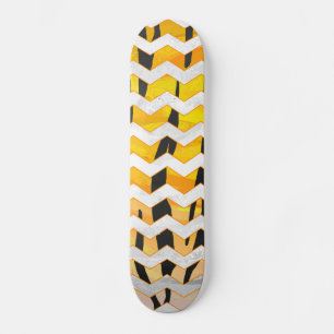 Chevron Tiger Black en Oranje print Skateboard