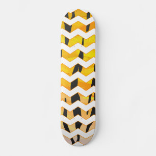 Chevron Tiger Black en Oranje print Skateboard