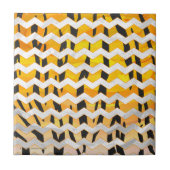 Chevron Tiger Black en Oranje print Tegeltje (Voorkant)