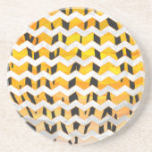 Chevron Tiger Black en Oranje print Zandsteen Onderzetter (Voorkant)