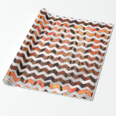 Chevron Tiger Hot oranje en zwart afdrukken Cadeaupapier (Uitgerold)