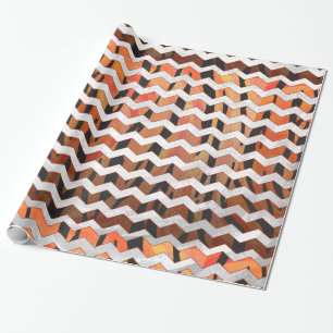 Chevron Tiger Hot oranje en zwart afdrukken Cadeaupapier