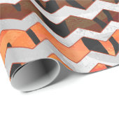 Chevron Tiger Hot oranje en zwart afdrukken Cadeaupapier (Rol Hoek)