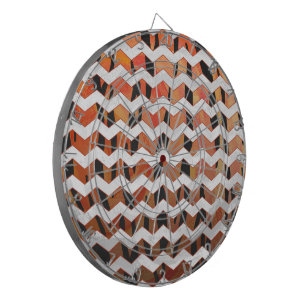 Chevron Tiger Hot oranje en zwart afdrukken Dartbord