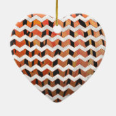 Chevron Tiger Hot oranje en zwart afdrukken Keramisch Ornament (Achterkant)
