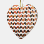 Chevron Tiger Hot oranje en zwart afdrukken Keramisch Ornament (Links)