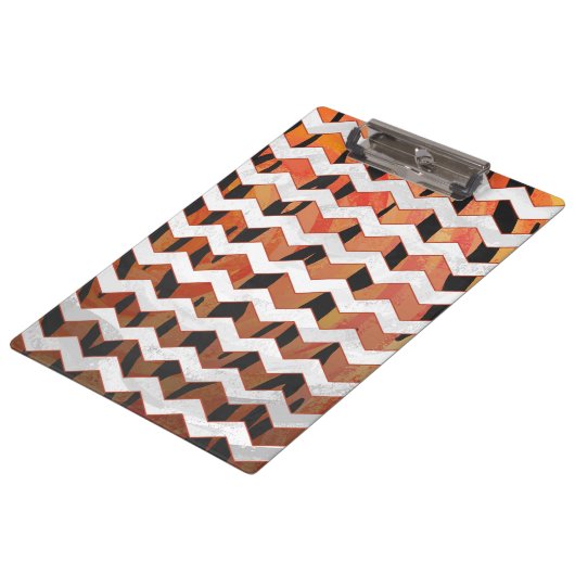 Chevron Tiger Hot oranje en zwart afdrukken Klembord (Gekanteld)
