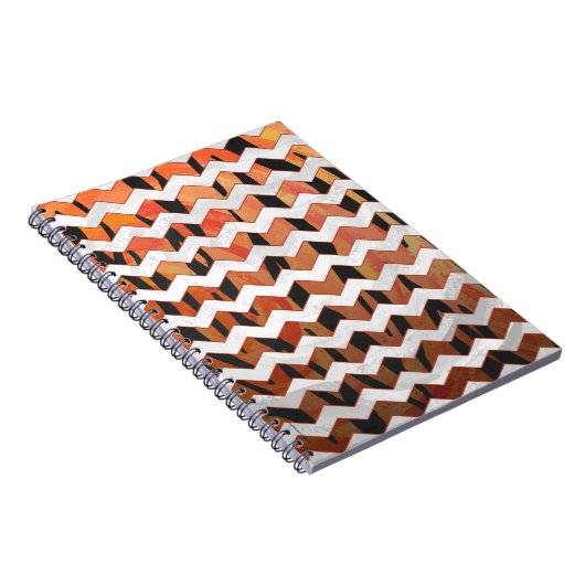 Chevron Tiger Hot oranje en zwart afdrukken Notitieboek (Rechterzijde)