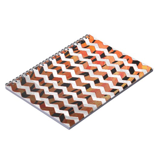 Chevron Tiger Hot oranje en zwart afdrukken Notitieboek (Linkerzijde)