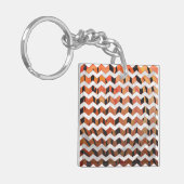 Chevron Tiger Hot oranje en zwart afdrukken Sleutelhanger (Voorkant Links)