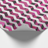 Chevron Tiger Hot Pink en Black Print Cadeaupapier (Hoek)