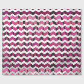 Chevron Tiger Hot Pink en Black Print Cadeaupapier (Vlak)