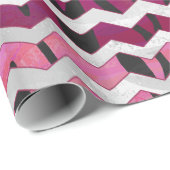 Chevron Tiger Hot Pink en Black Print Cadeaupapier (Rol Hoek)