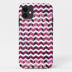 Chevron Tiger Hot Pink en Black Print iPhone 11 Hoesje