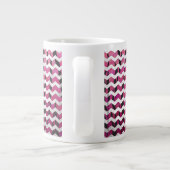 Chevron Tiger Hot Pink en Black Print Grote Koffiekop (Achterkant)