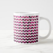 Chevron Tiger Hot Pink en Black Print Grote Koffiekop (Rechts)