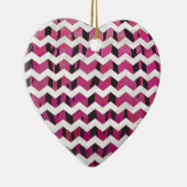 Chevron Tiger Hot Pink en Black Print Keramisch Ornament (Rechts)