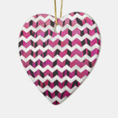 Chevron Tiger Hot Pink en Black Print Keramisch Ornament (Links)