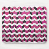Chevron Tiger Hot Pink en Black Print Muismat (Voorkant)