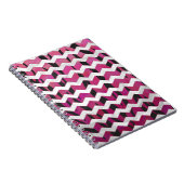 Chevron Tiger Hot Pink en Black Print Notitieboek (Rechterzijde)