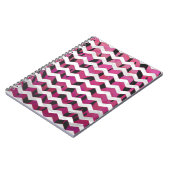 Chevron Tiger Hot Pink en Black Print Notitieboek (Linkerzijde)
