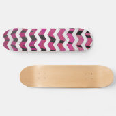 Chevron Tiger Hot Pink en Black Print Persoonlijk Skateboard (Horizontaal)