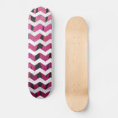 Chevron Tiger Hot Pink en Black Print Persoonlijk Skateboard (Voorkant)