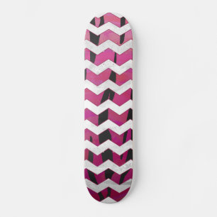 Chevron Tiger Hot Pink en Black Print Persoonlijk Skateboard