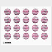 Chevron Tiger Hot Pink en Black Print Ronde Sticker (Vel)