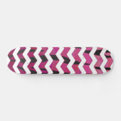 Chevron Tiger Hot Pink en Black Print Skateboard (Horizontaal)
