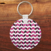 Chevron Tiger Hot Pink en Black Print Sleutelhanger (Voorkant)