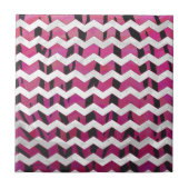 Chevron Tiger Hot Pink en Black Print Tegeltje (Voorkant)