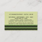 Chevron Tipi, Kind Camping Birthday Party Ticket Informatiekaartje (Achterkant)