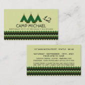 Chevron Tipi, Kind Camping Birthday Party Ticket Informatiekaartje (Voorkant / Achterkant)