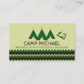 Chevron Tipi, Kind Camping Birthday Party Ticket Informatiekaartje (Voorkant)