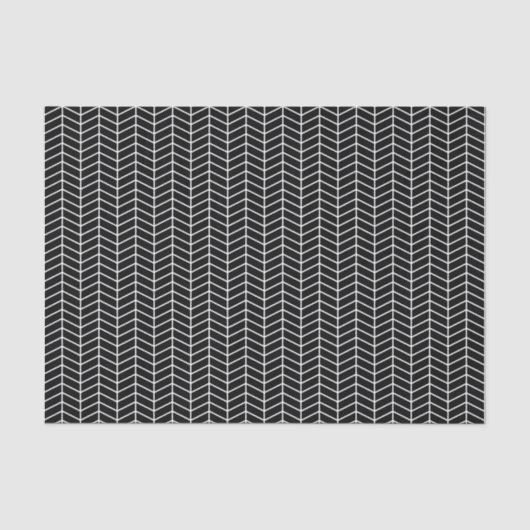 Chevron Tissue Paper - White on Black Tissuepapier (Voorkant)