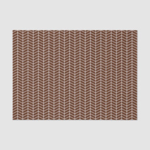 Chevron Tissue Paper - White on Brown Tissuepapier