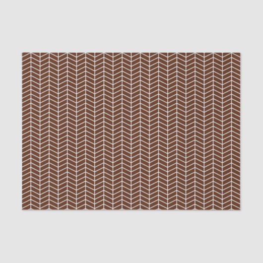 Chevron Tissue Paper - White on Brown Tissuepapier (Voorkant)