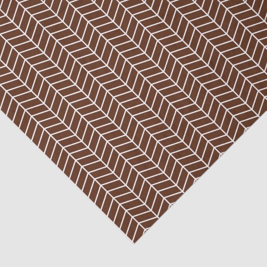 Chevron Tissue Paper - White on Brown Tissuepapier (Detail)