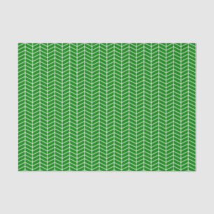 Chevron Tissue Paper - White on Green Tissuepapier