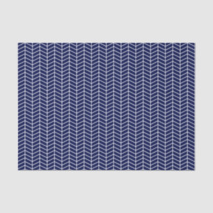 Chevron Tissue Paper - White on Navy Blue Tissuepapier